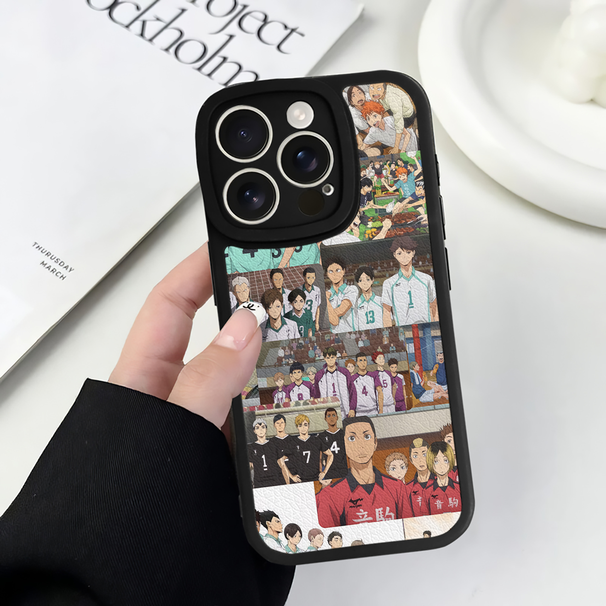 （画像用） ハイキュー!! Haikyu!! 【iPhone 16シリーズ対応】シリコンスマホケース（レザー調） 材質：シリコン